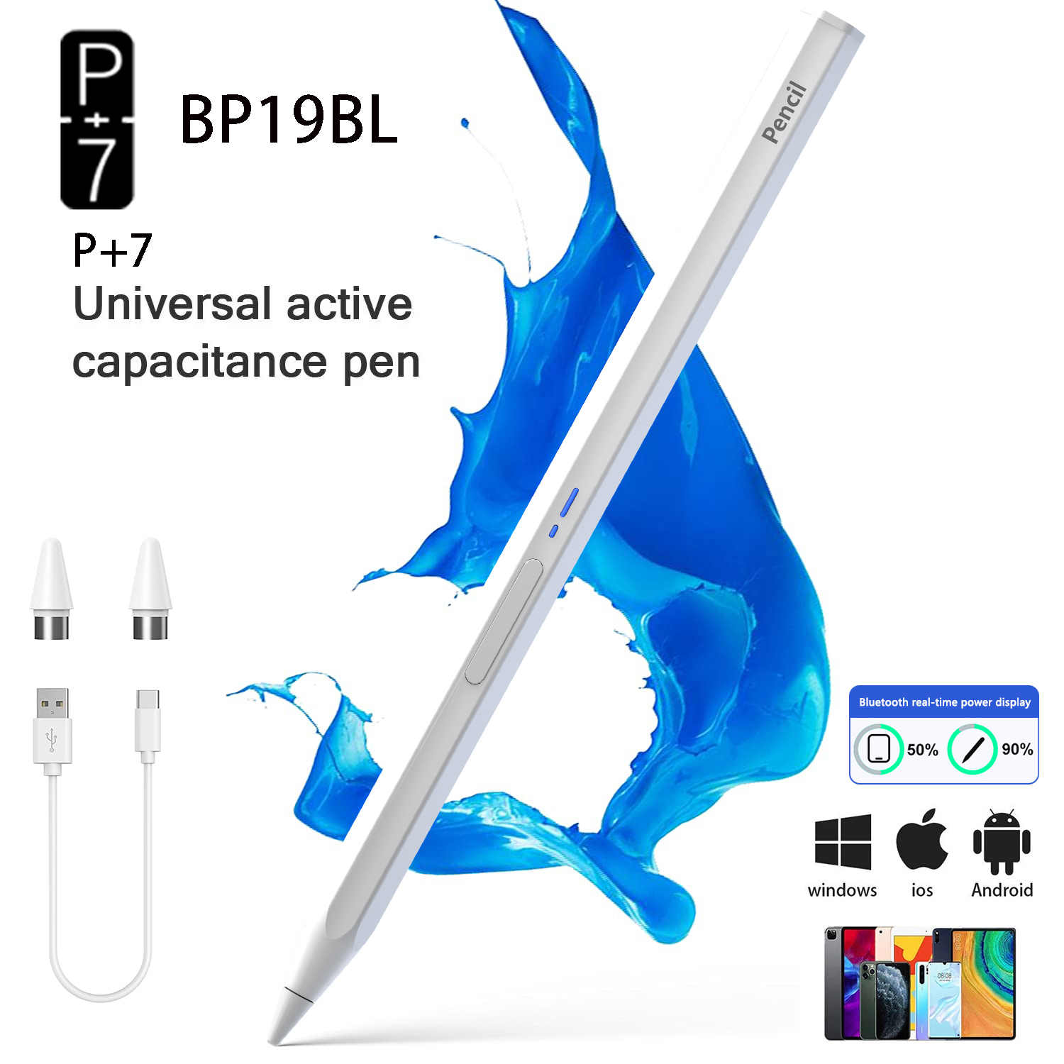 Top Tablet Accessories - P+7 Uniwersalny Sześciokątny Rysik do Tabletu