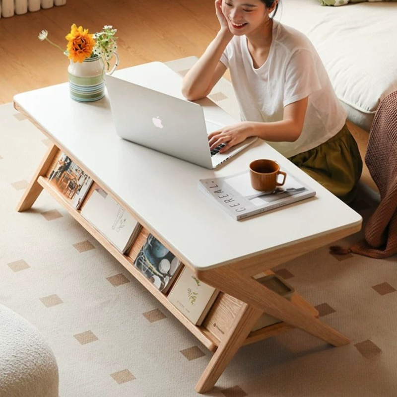 Unique Table Accessories - Prostokątne Drewniane Stoliki Kawowe Minimalistyczne Przechowywanie